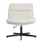 Flash Furniture Chloe Wide Mid-Back Cream Padded Faux Shearling Armless Office Chair, Swivel Function, Black Frame CH-232196-1-CR-BK-GG - alternate 6